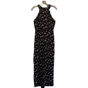 Miami Floral Black Sleeveless Jumpsuit